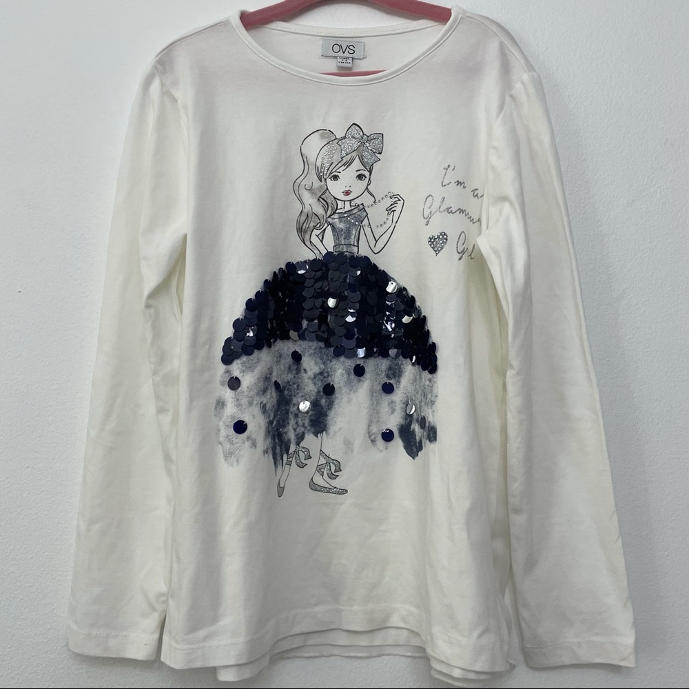 OVS LS Top I’m a Glamour Girl with Sequin size 7/8